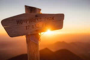 The very top of Humphreys Peak